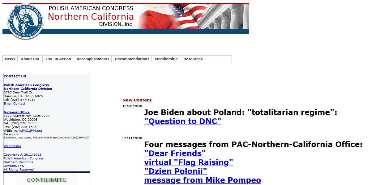 Polish American Congress Northern California Division